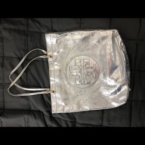Tory Burch silver tote